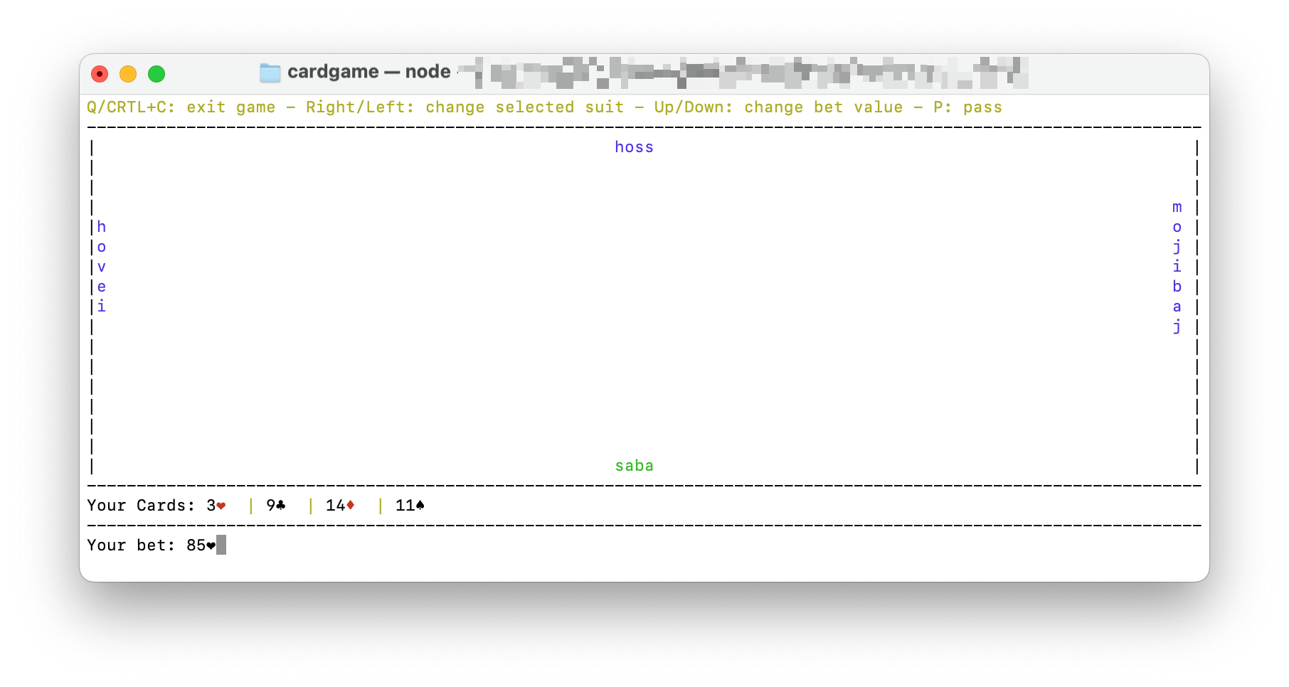 typeScript terminal game